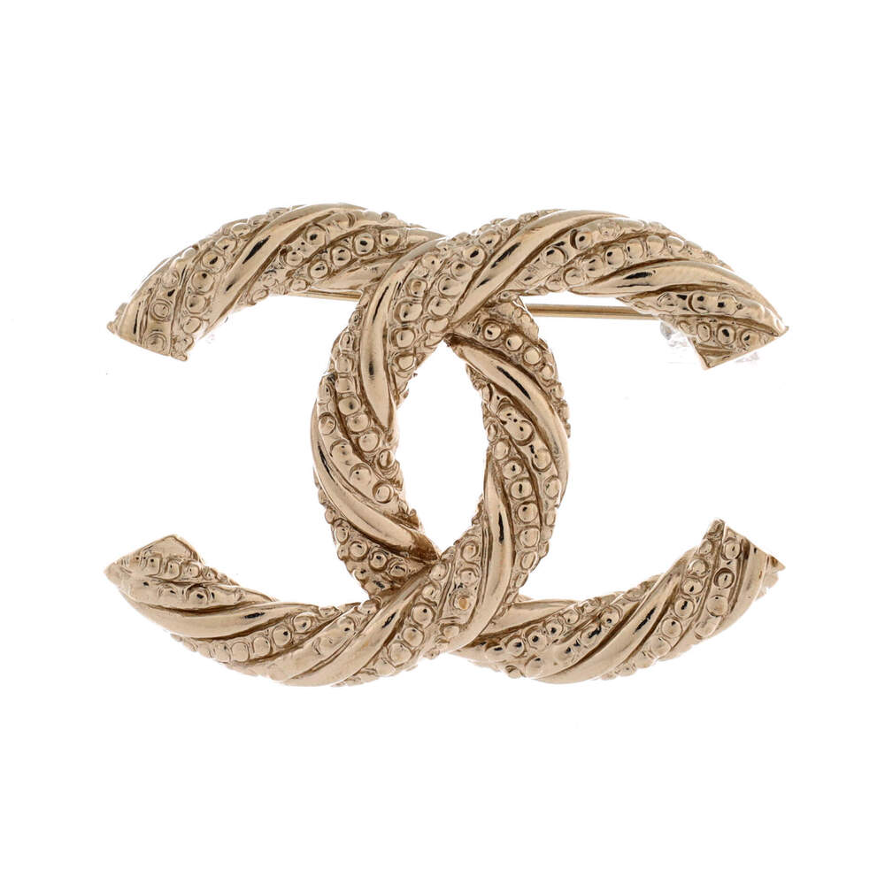 Chanel Twisted CC Brooch Metal